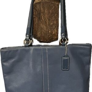Coach Vintage Legacy Blue Leather Tote Shoulder Bag Style #9727